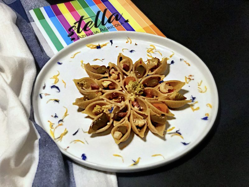 Insalata di pasta fredda con giardiniera piemontese e cavolfiori sott'aceto dell'Azienda Agricola Stella al profumo di zenzero 1