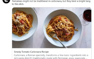 La carbonara al pomodoro, un nuovo falso Made in Italy 1 carbonara al pomodoro