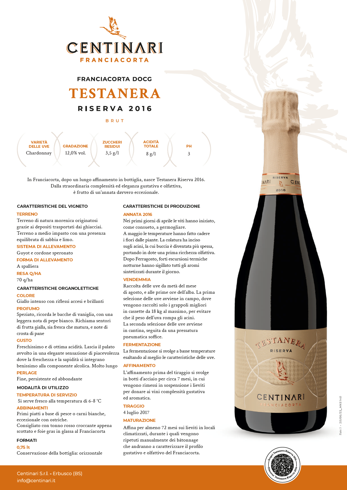 Centinari presenta Testanera Riserva 2016