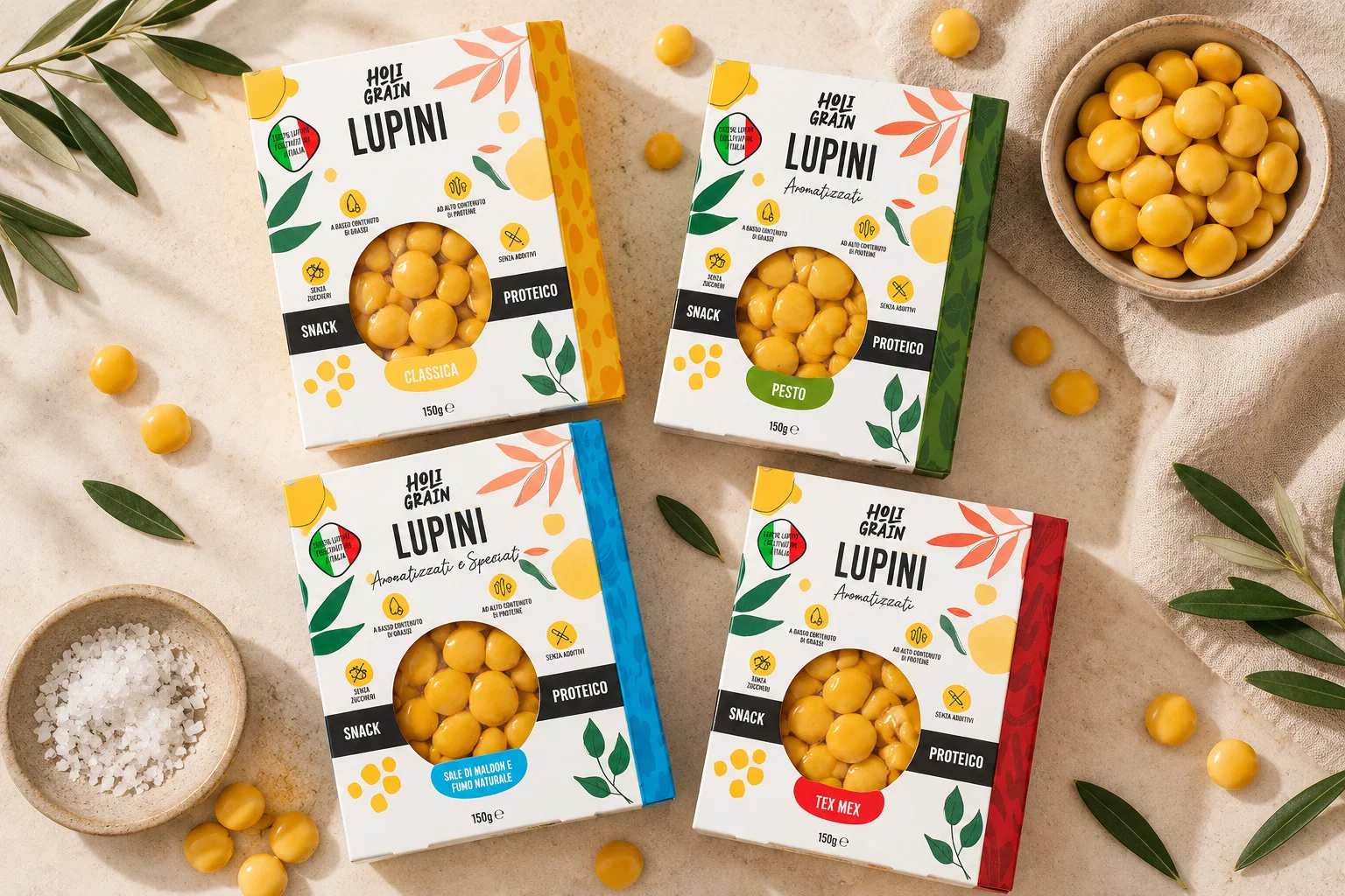 Dalla Liguria una nuova vita per i lupini, Holi Grain tra tradizione e snack proteici