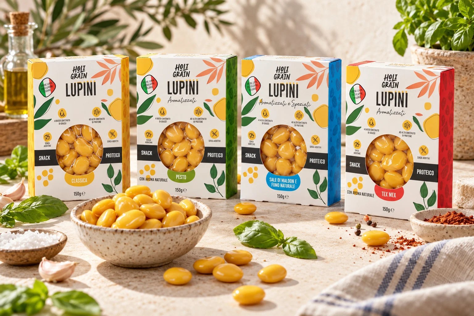 Dalla Liguria una nuova vita per i lupini, Holi Grain tra tradizione e snack proteici
