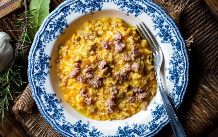 Risotto zucca e salsiccia