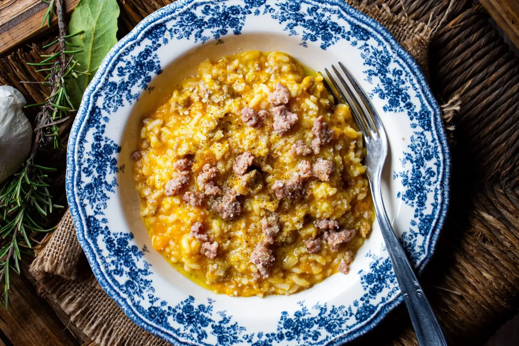 Risotto zucca e salsiccia Risotto zucca e salsiccia